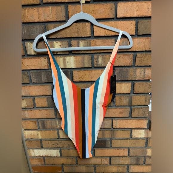 RELLECIGA Colorful Striped Thong Swimsuit - Picture 2 of 6